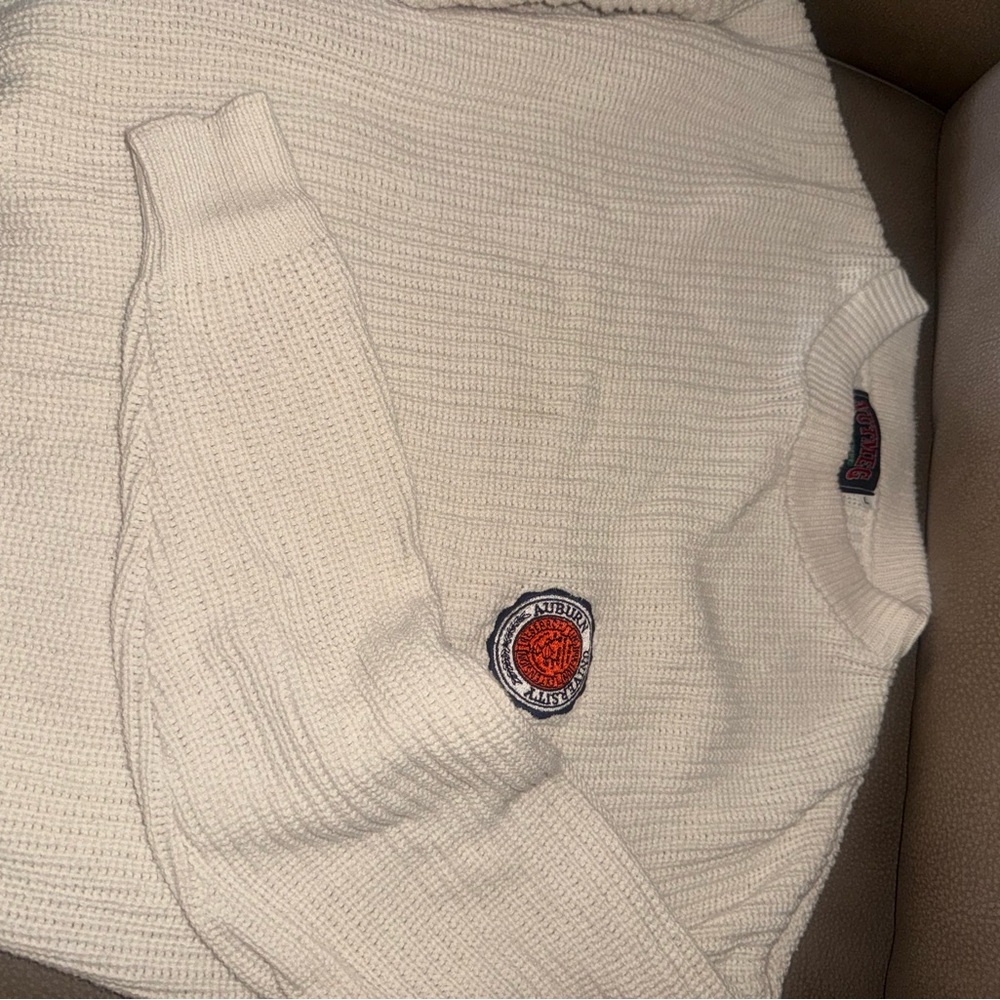 Vintage Auburn Cream Waffle Knit Sweater